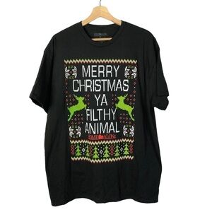 Home Alone Black Filthy‎ Animal Christmas Graphic Short Sleeve T-Shirt XL